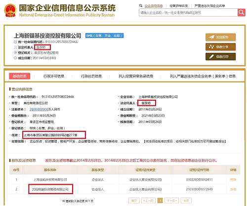 中国基金报记者进一步查询后发现，上海新银基投资控股有限公司原法人代表为刘博巍，2015年8月才把法人代表转给袁彦顺。而刘博巍为*ST烯碳第一大股东——沈阳银基集团有限责任公司的现任董事。