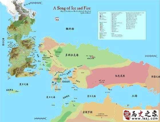 《权力的游戏》中的地图