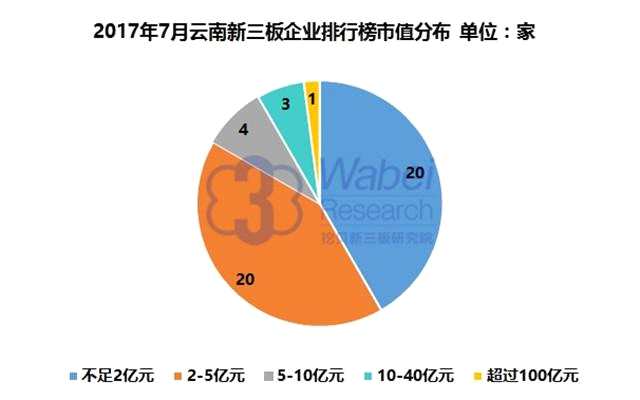 报告 | 2017年7月云南新三板企业市值排行榜