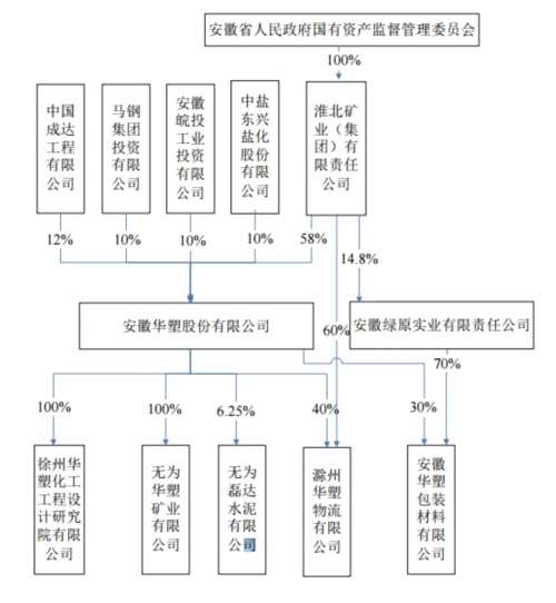 華塑股份股權(quán)結(jié)構(gòu)圖(wabei.cn截圖)
