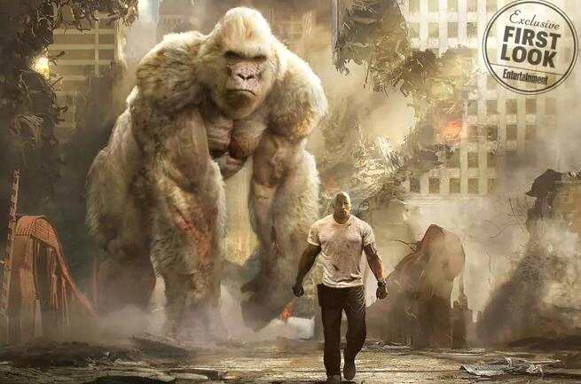 《狂暴》全新预告 巨石强森联手猩猩拯救世界