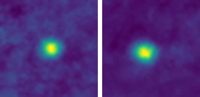 「新视野号」于2017年底拍摄到2012 HZ84（左）和2012 HE85（右）天体照，打破纪录。