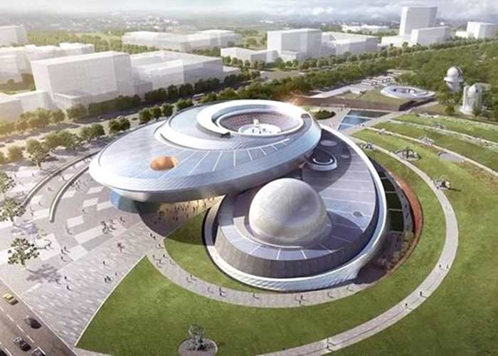 上海天文馆的设计预想图。