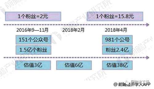 到2018年4月，量子云自称旗下拥有981个公众号、2.4亿个粉丝，按照采用动态市盈率估值后的38亿元计算，平均每个粉丝身价达到了15.8元，较两年前的身价涨了近7倍。