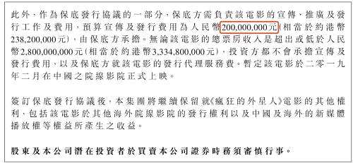 歡喜傳媒鎖定7億收入！保底28億，宣發(fā)費(fèi)2億！