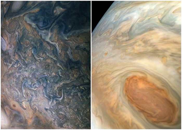 朱诺号早前摄得华丽的木星云带照片。（互联网）朱诺号早前摄得华丽的木星云带照片。
