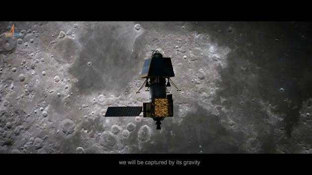 “维克拉姆”着陆器正在接近月球表面（想象图）