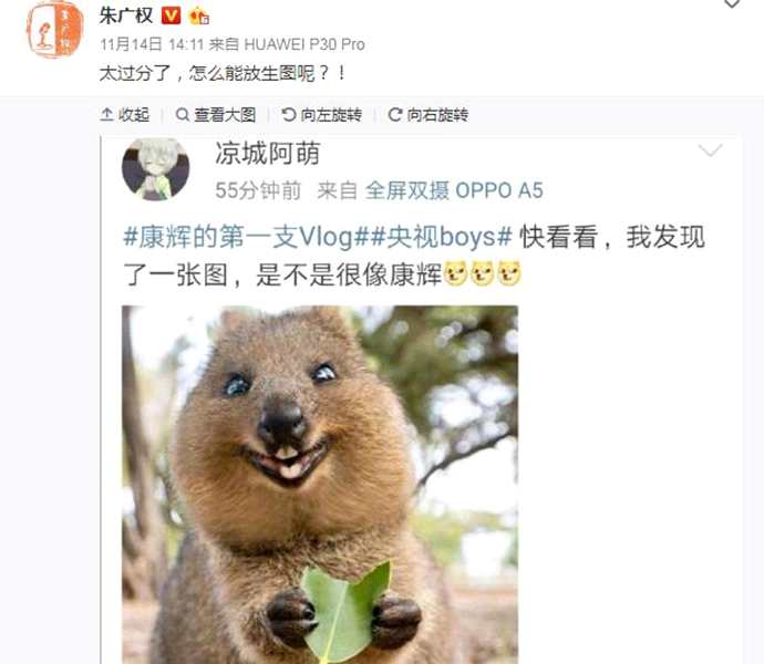 康辉回应朱广权