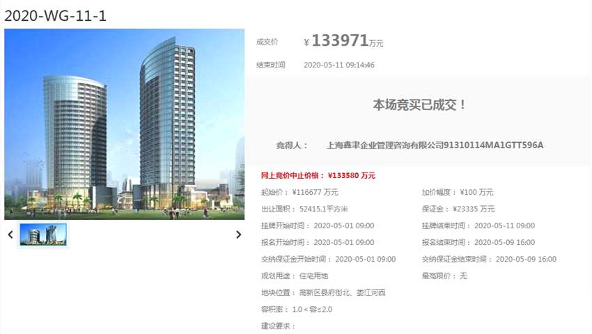 景瑞13.37億元競得蘇州太倉1宗住宅用地 