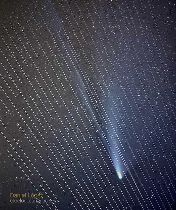 天文学家称SpaceX的Starlink卫星破坏彗星照片