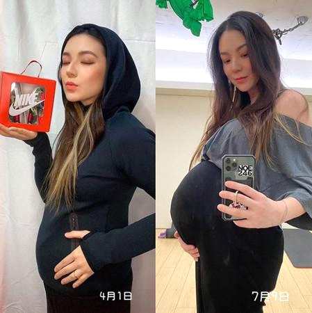 艺人欧阳靖分享9个月怀孕照 坦言有些产前忧郁