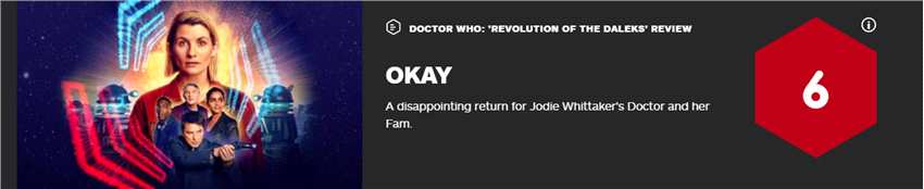 《神秘博士元旦特集：戴立克革命》IGN 6分：令人失望之作