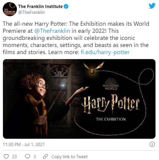 《哈利·波特：展览》世界巡展公布首场地点 2022年初开始