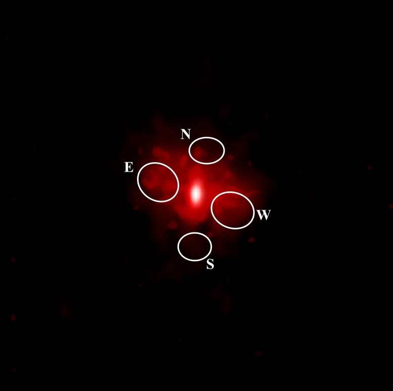钱德拉X射线天文台在星系团RBS 797中心发现四个巨大空洞