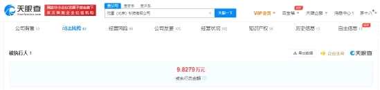 孙俪刘涛关联公司被强制执行 执行标的98279元