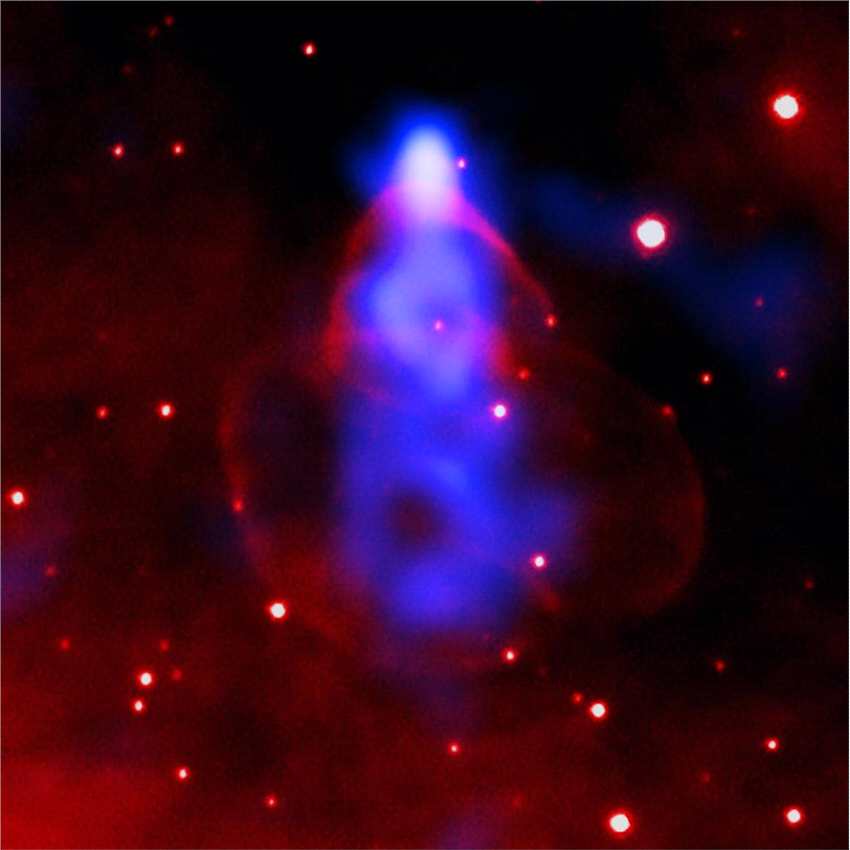 拍摄到一束长达40万亿英里的物质和反物质图像 这颗脉冲星被命名为PSR J2030+4415