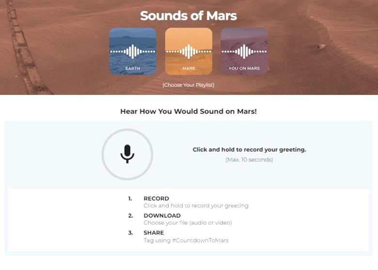 NASA网站“火星之声”Sounds of Mars让地球民众能够在家中模拟在火星发出的声音