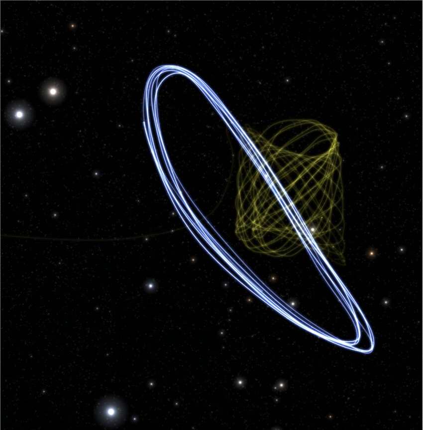 盖亚天文台拍到詹姆斯-韦伯太空望远镜在拉格朗日点2轨道上的照片