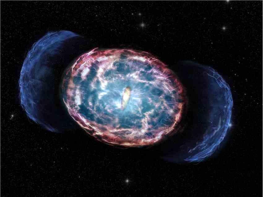 放射性“千倍新星”光芒表明中子星快速旋转延迟坍缩到黑洞中
