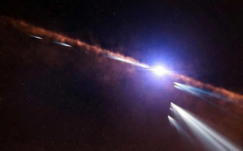  Pictoris：年轻行星系统中发现30颗系外彗星