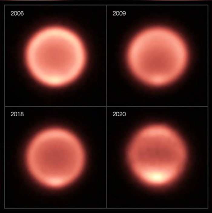 热红外线图像可见海王星近年表面温度急剧下降