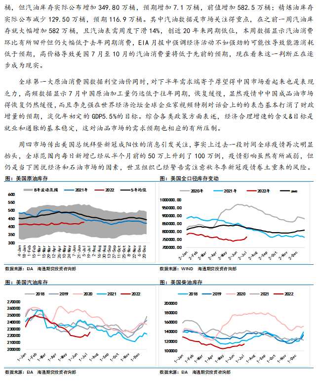 【和讯原油早报】海通期货：旺季需求不振让油价承压，大宗商品整体性反弹来帮其化解压力？