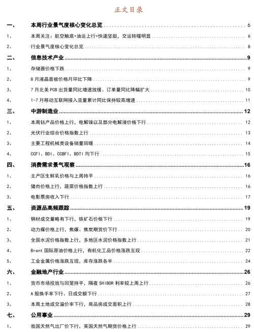 【招商策略】行业景气观察0831——油运景气上行，部分工程机械销量改善