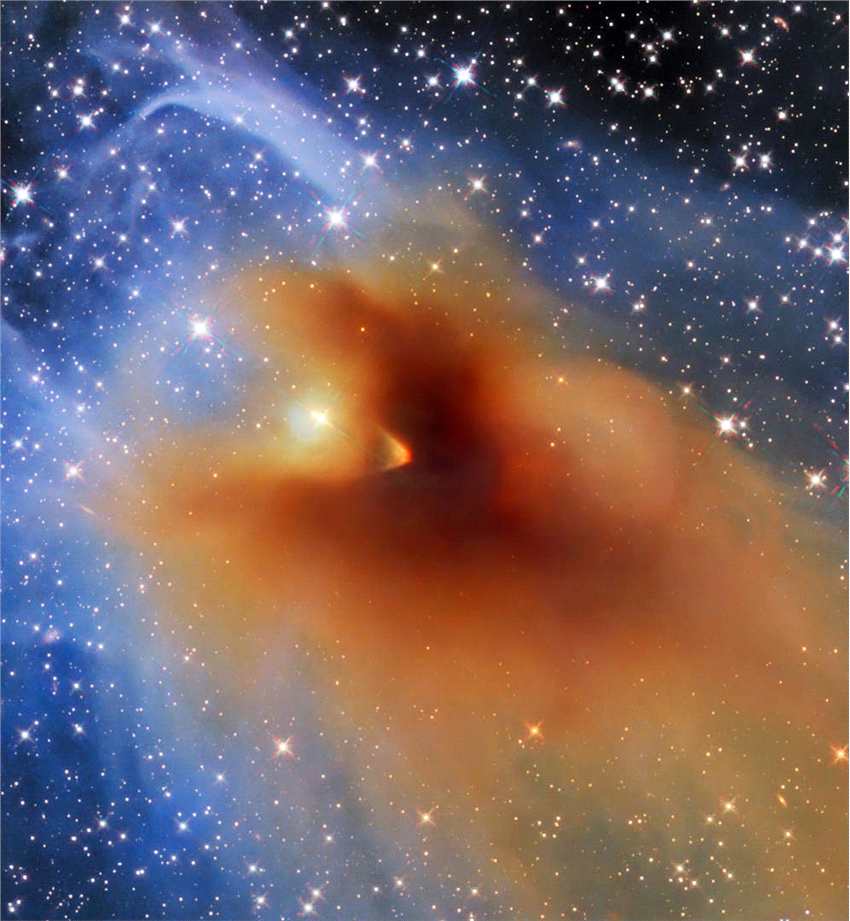 哈勃太空望远镜拍摄到位于蛇夫座的CB 130-3尘埃云
