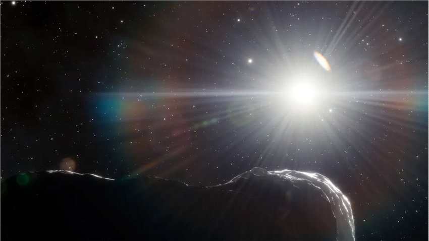 三个近地小行星（NEAs）潜伏在太阳的刺眼光线中
