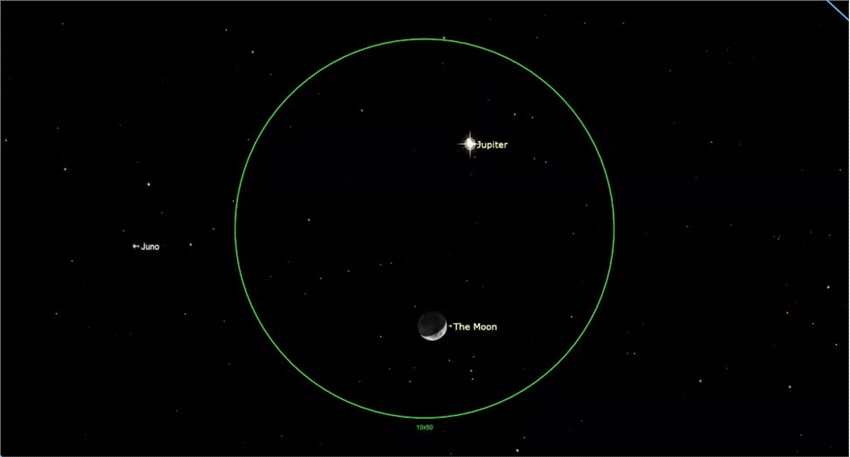 1月25日月球在夜空中与太阳系最大的行星木星相遇
