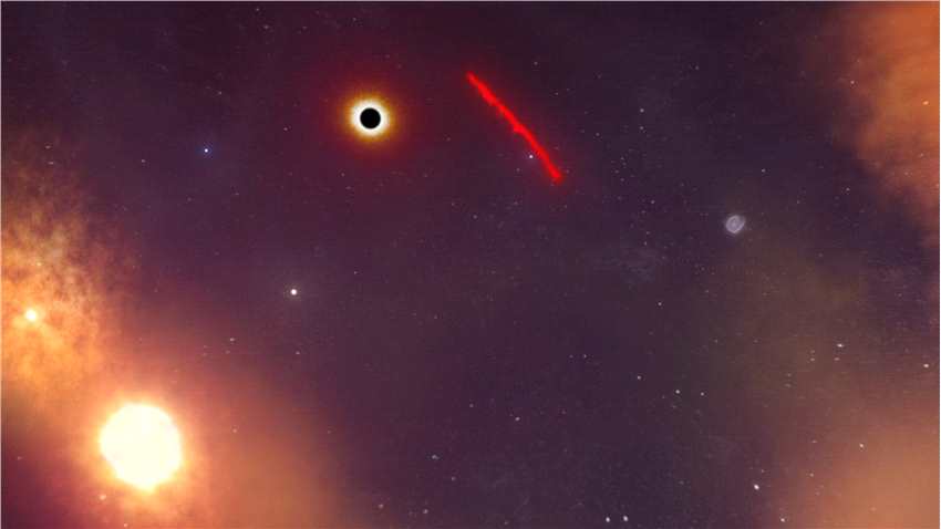 银河系中心的超大质量黑洞正在撕裂一团奇怪的尘埃云