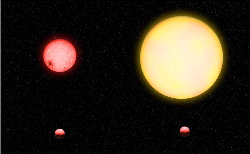 一颗巨大的气态行星围绕一颗小红矮星TOI-5205运行