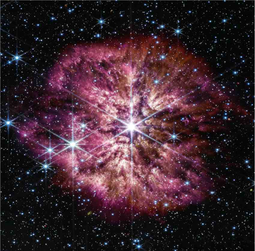 Wolf-Rayet 124：詹姆斯.韦伯太空望远镜捕捉到罕见的超新星前兆