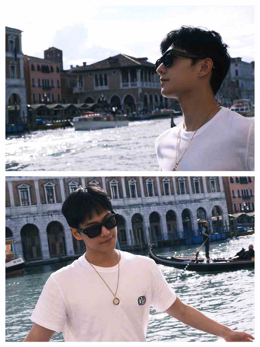 杨洋分享威尼斯随拍照 穿白T恤戴墨镜满满少年感插图