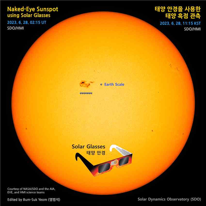 现在可以看到一个比地球宽7倍的巨大太阳黑子——但是要小心！
