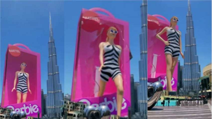 芭比走进现实世界 裸眼3D户外广告现身迪拜爆红全网