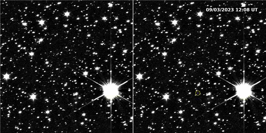 美国国家航空航天局的露西号飞船拍摄了第一张小行星丁克尼什的照片