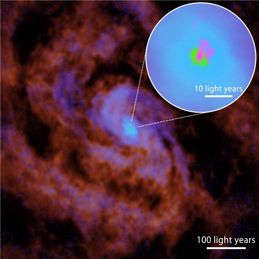 天文学家在亚秒差距尺度上观察超大质量黑洞进食和反馈