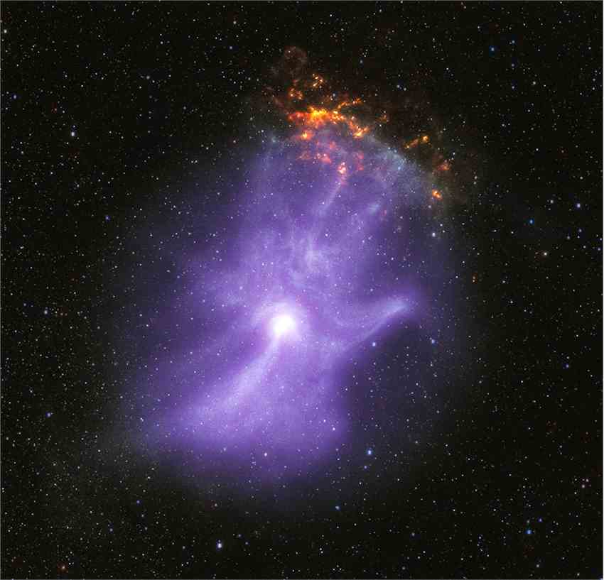 美国宇航局最新的X射线太空望远镜捕捉到一次恒星爆炸的残骸类似于一只骷髅手