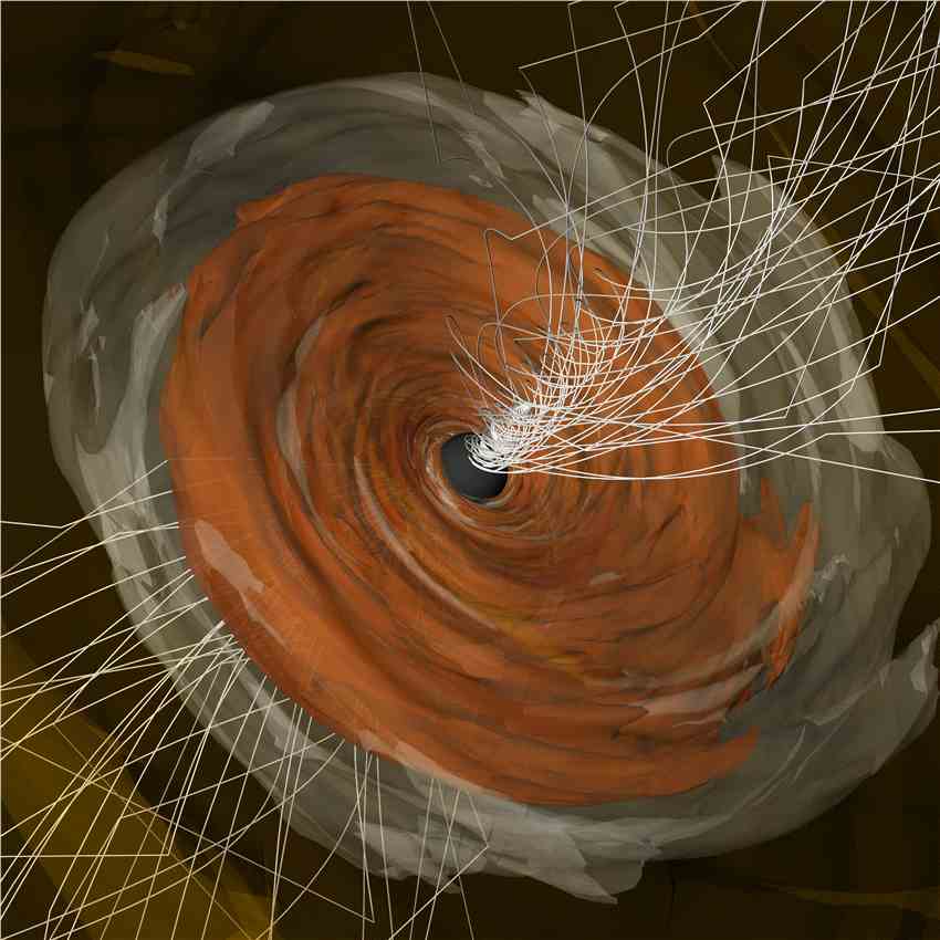 一个超大质量黑洞的强磁场以一种新的方式展现出来
