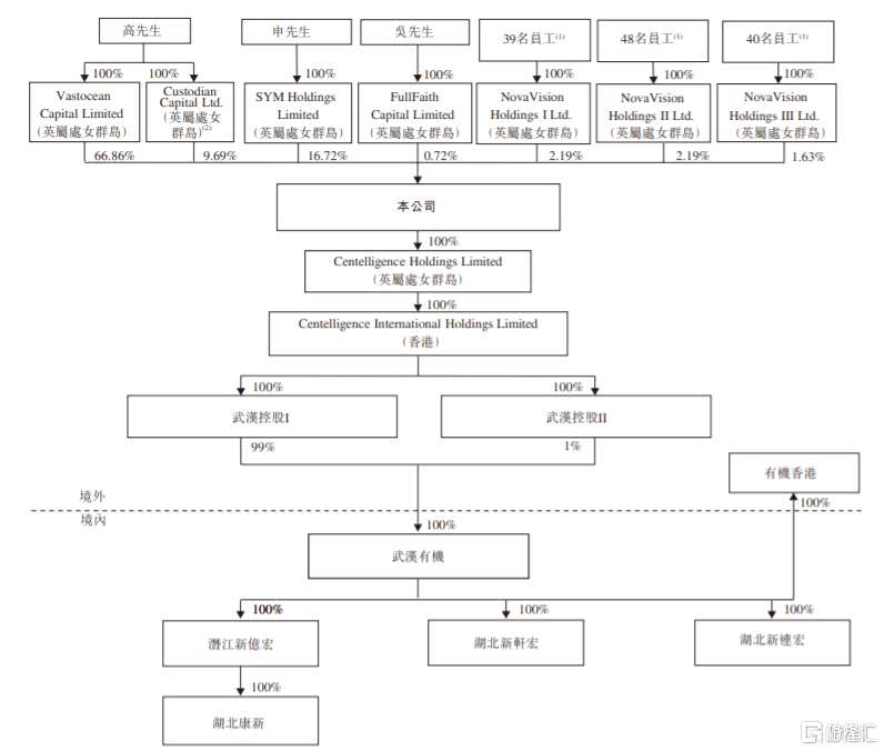 公司发行前股权架构，图片来源：招股书