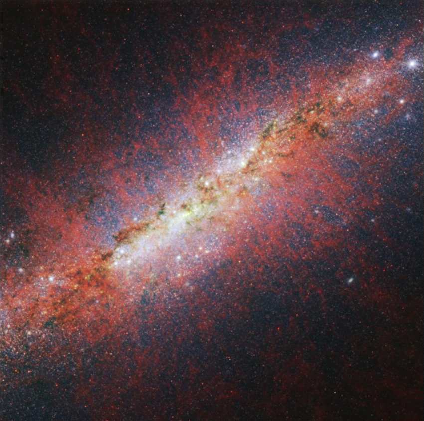 詹姆斯·韦伯太空望远镜放大雪茄星系中心