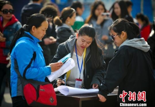 资料图：新疆乌鲁木齐市水磨沟区举办春风行动专场招聘会。 
