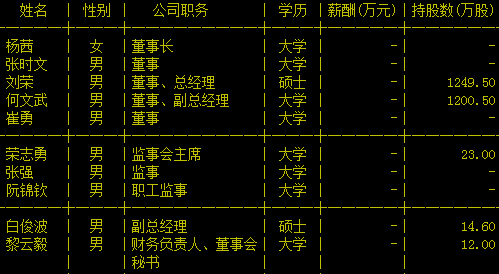 中盈安信高管列表
