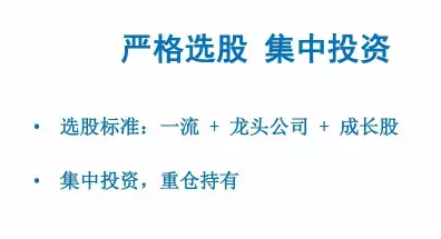 再，做巴菲特投资方法的话，我觉得严格选股和集中投资就非常重要了。我自己定的一个选股标准就是一流的龙头公司，然后要是成长股，这个等于是三条标准每一条都要符合。这个选股标准执行下去的话是非常严格的，就是在我们市场上能选进来的公司数量也非常少。