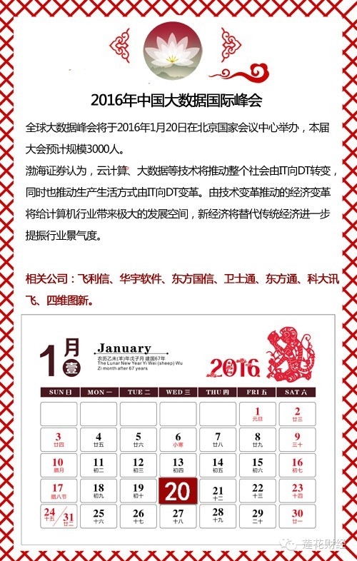 全球大数据峰会将于2016年1月20日在北京国家会议中心举办，本届大会预计规模3000人。 
