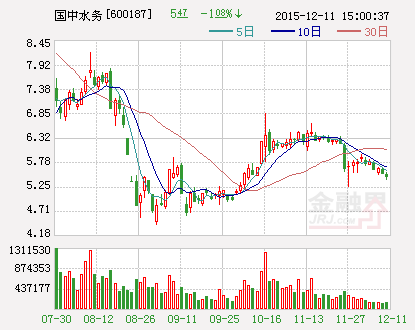 国中水务：拟为子公司提供3000万元担保