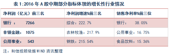 和信投顾：  由A股中期报告看机会与风险 