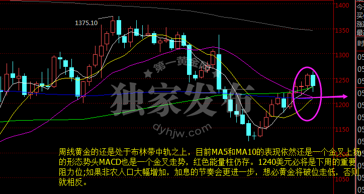 现货黄金周线图