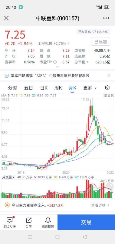 股票000157，中联重科股票000157